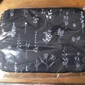 Society 6 Black Wildflowers Laptop Sleeve 15”